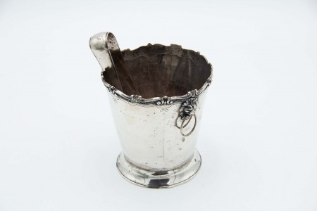 Balde para gelo em prata com pinça